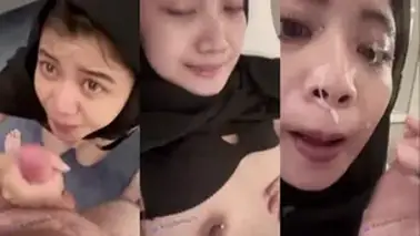 Ukhti Hijab Cantik Piercing Disembur Sperma Muka poster